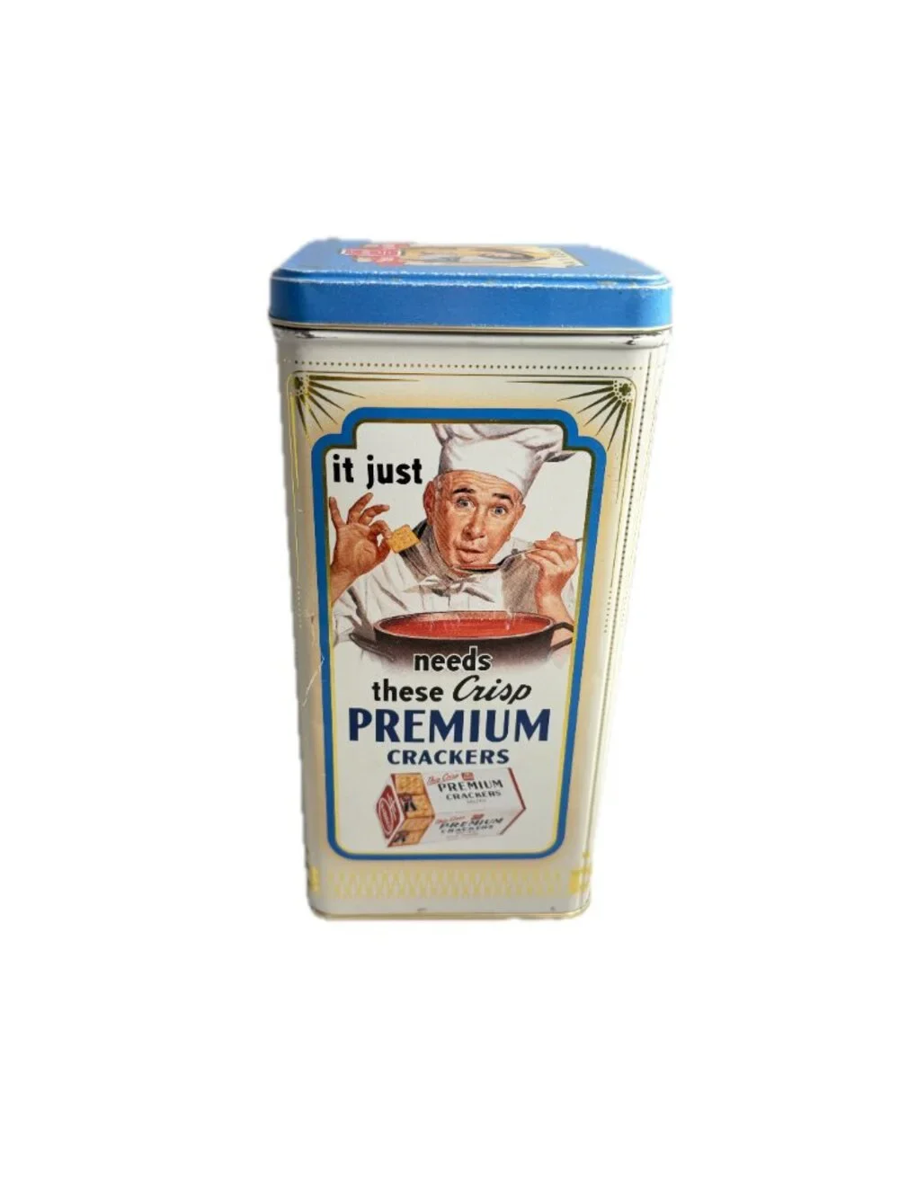 Nabisco Collector's Choice Vintage Premium Crackers Tin Canister Storage Box Lid